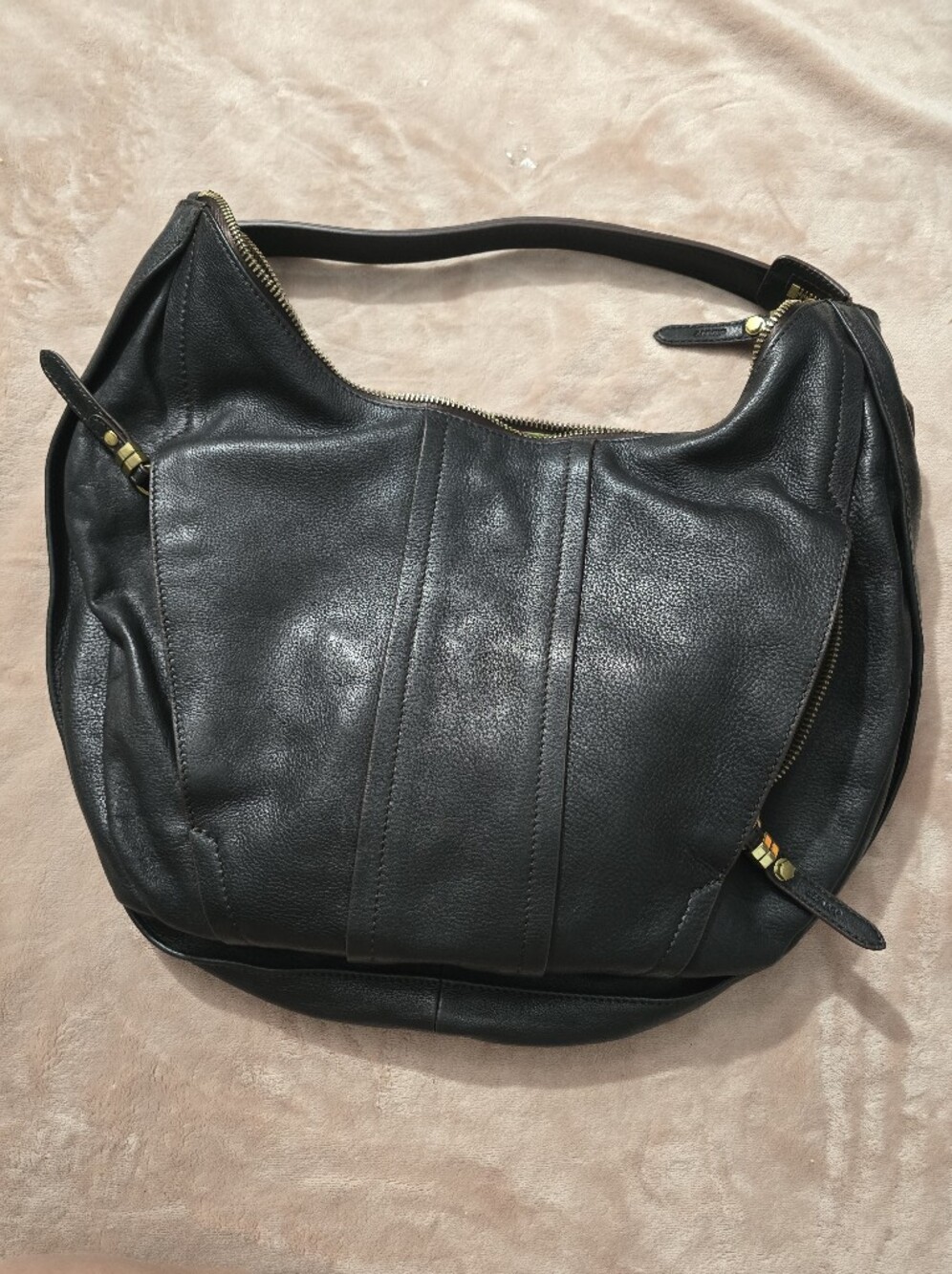 OrYANY hobo Pebbled  leather bag Black With Gold Hardware